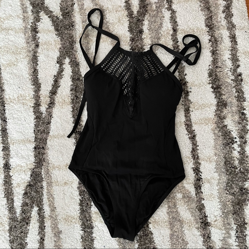 Robin Piccone Black Sophia Crochet One Piece Swimsuit - Picture 4 of 8